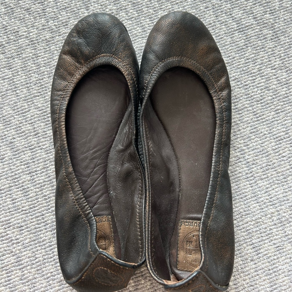 Bronze Tory Burch Ballet Flats